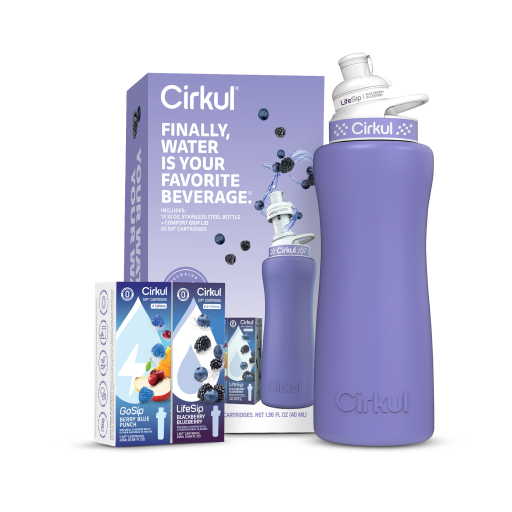 32oz. Matte Periwinkle Stainless Steel Bottle Starter Kit Y4