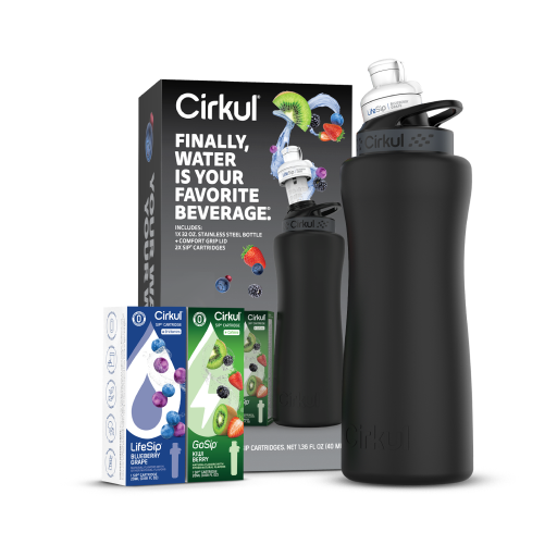 32oz. Matte Black Stainless Steel Bottle Starter Kit T6